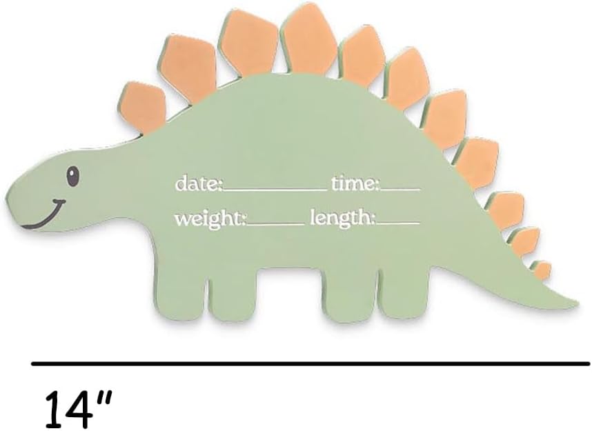 Dinosaur Baby Birth Announcement Wooden Dino Wall Hanger for Nursery or Welcome Home Baby Personalized with Custom Name