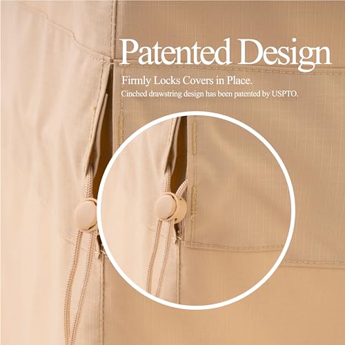 WJ-X3 Patio Chair Cover Heavy Duty, 36W x 40D x 36H, Beige, 1-Pack by WJ-X3 - Used condition - Image 3