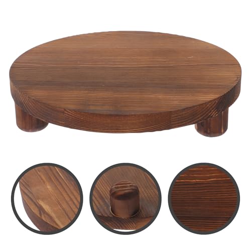 Rangement bureau en bois marron pour petits espaces et pots de fleurs