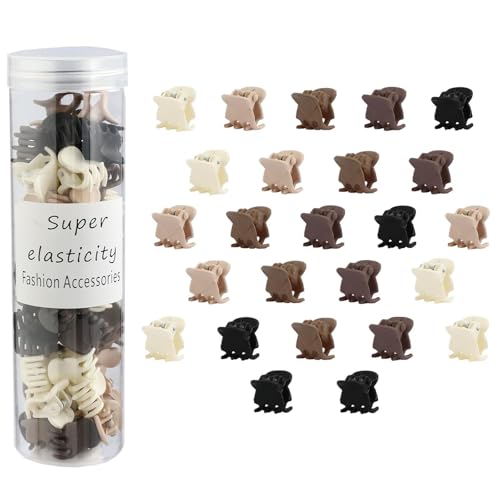 Kasmena 50Pcs Small Matte Hair Claw Clips Mini Clips for Girls Women - Cute Tiny Claws for Thin Hair Strong Grip Neutral Color for Birthday Christmas Party Gifts