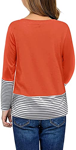 Ecokauer Girls Casual Long Sleeve Shirts Knot Front Tunic Tops Tees Blouses for Children Fashion Clothes2