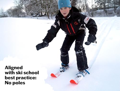 Tundra Wolf Short Snow skis - mini skis for Kids (26'' x 4'' with 3'' ski tip) with Universal bindings for Shoe Size 9C to 7Y - Build Balance and Technique with Flexible mini ski Skates by TEAM MAGNUS - Image 3