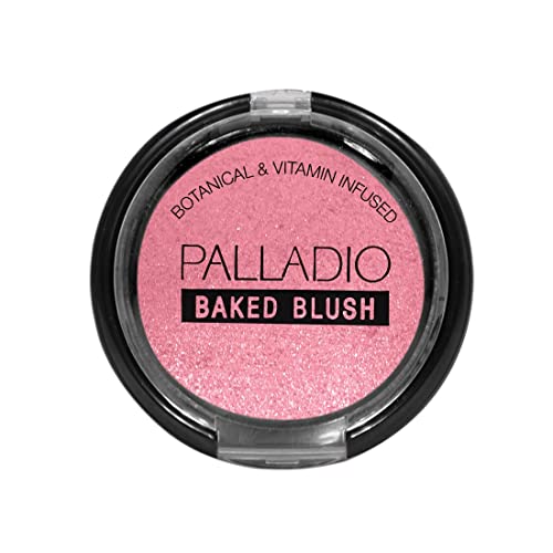 Palladio Baked Blush, Highly Pigmented Shimmery Formula, Easy To Blend And Highly Buildable, Apply Dry For A Natural Glow Or Wet For A Dramatic Luminous Look, Long Lasting For All Day Wear, Blushin #TOP2