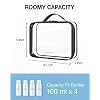 BAGSMART Clear Toiletry Bag, TSA Approved Travel Toiletry Bag Carry On Travel Accessories Bag Airport Airline Quart Size Bags water-resistant Makeup Bag for Women