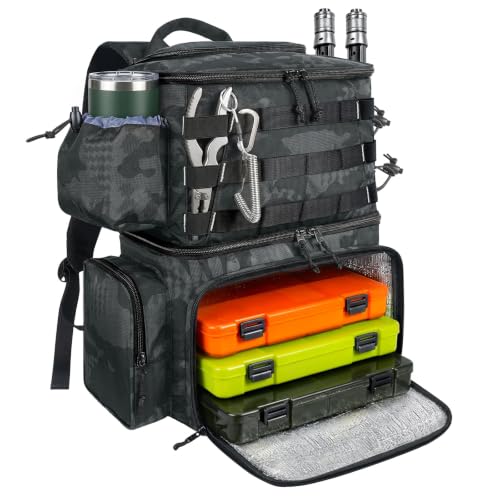 MATEIN Angelrucksack mit Rutenhalter Wasserdichter Angel Rucksack Herren