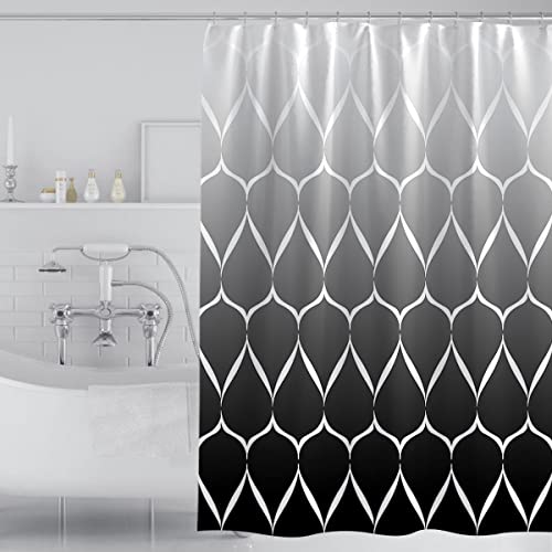 Tennove Shower Curtain 180x180cm Geometric Bathroom Curtain Waterproof Thick Polyester Fabric Shower Curtain Washable Bathtub Curtain with Hooks