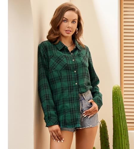 Alex Vando Womens Flannel Shirt Regular Long Sleeve Button Down Flannel Shirts for Women3