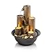 Alpine Corporation Pouring Tiers Tabletop Fountain with 3 Candles - Zen Indoor Decor for Office, Living Room, Bedroom - 11 Inches