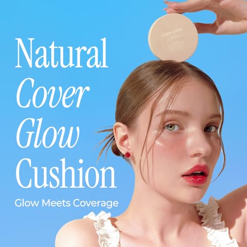 Image of LOVB LOVB Natural Cover Glow Cushion Foundation | Satin Radiant Finish | Korean Foundation Makeup | Long-Lasting Natural Coverage | for All Skin Types 0.42 oz. (23N Natural Beige)