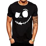Camisetas Hombre Lanskirt Camisas de Manga Corta con Cuello Redondo y Estampado Smiley Tops de Verano Elegante Polos de BáSica Camiseta para Hombres Diario 3XL