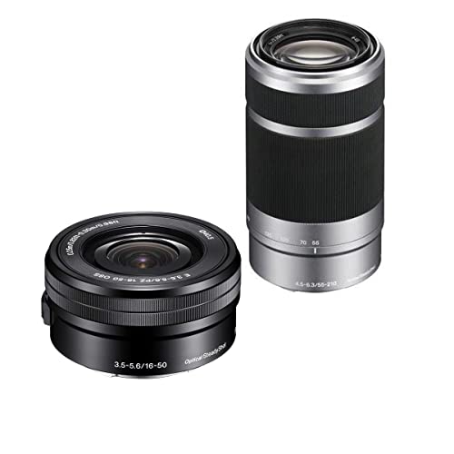 Sony E PZ 16-50mm f/3.5-5.6 and 55-210mm f/4.5-6.3 OSS 2-Lens Kit for Sony E, Silver (Renewed)