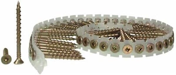 Senco 08F300Y 3" x #8 Duraspin Collated Flooring Screws with Yellow Zinc Finish - 800 per Package