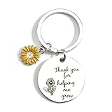 Gallkeat Schlüsselanhänger mit Sonnenblumen-Motiv, kreativer Schlüsselanhänger mit Dankeskarte, inspirierende Geschenke für Kollegen, Freunde, Chef, Lehrer, Krankenschwestern, Kindergartenpersonal