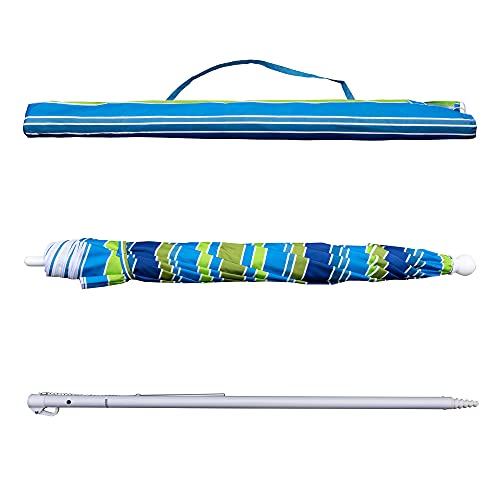Abba Patio 7Ft Beach Umbrella With Sand Anchor, Push Button Tilt And Carry Bag, Uv 50+ Protection Windproof Portable Patio Umbrella For Garden Beach Outdoor, Striped Color #TOP5