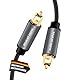 audio pirates optisches TOSLINK Glasfaserkabel [2,0 METER] digitales S/PDIF-Kabel,Verstärker,Heimkino,Xbox One,PS4,OD:4,0 mm,Nylon-Ummantelung,Metall-Stecker,vergoldete Kontakte
