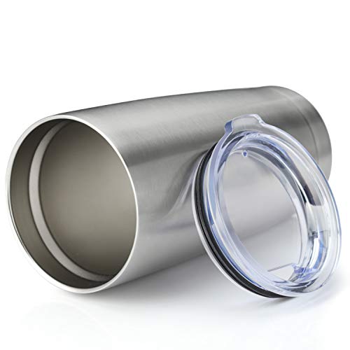 MEWAY 20oz Tumbler 2 Pack Double Wall Vacuum Insulated Travel Mug Bulk, Stainless Steel Tumblers with Lid and Straw, Durable Powder Coated Coffee Cups for Cold & Hot Drinks (Silver, 2) - Thumbnail 7