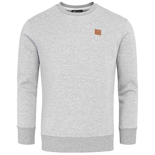 Amaci&Sons Herren Basic College Sweatjacke Pullover Hoodie Sweatshirt 4056 Hellgrau L