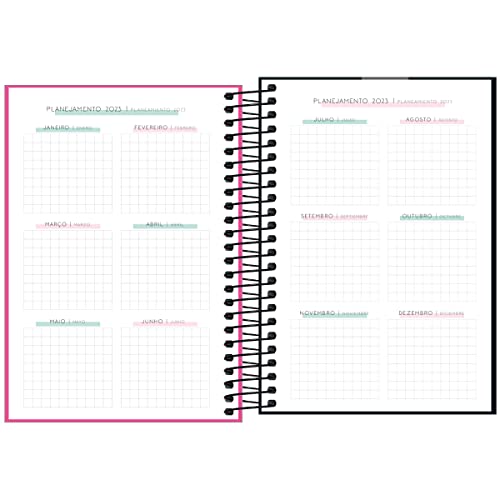Planner Espiral 13 x 18,8 cm Neon 2023 - Pink - Tilibra