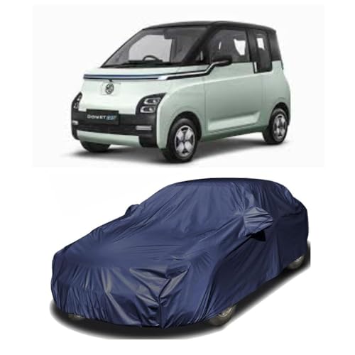 Image of Car Body Cover Compatible with MG Comet EV | Water, Dust & UV Protection | Mirror Pockets | Elastic Grip | Triple Stitch Comet EV Car Cover (Blue)