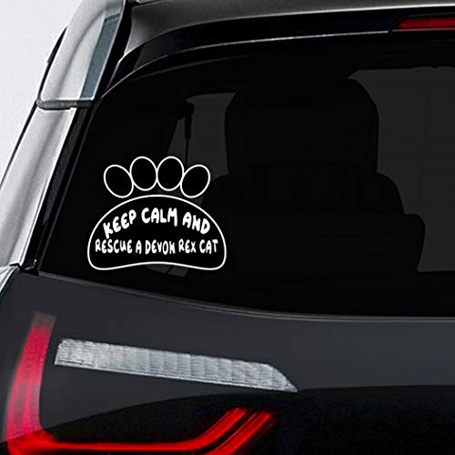 Makoroni - Keep Calm and Rescue A Devon REX CAT Cat Car Laptop Wall Sticker Decal - 6