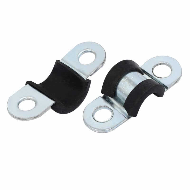 Tool parts M9 EPDM Rubber Lined U Shaped Pipe Tube Strap Clamps Clips Fasteners 8pcs