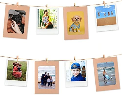 Maxi-Solutions 60 Mini 2.5cm Wooden Pegs and 1200cm Jute Twine String, Stylish Way of Hanging Photos - Also Suitable to Hang Small Christmas/New Born/Birthday/Anniversary Cards