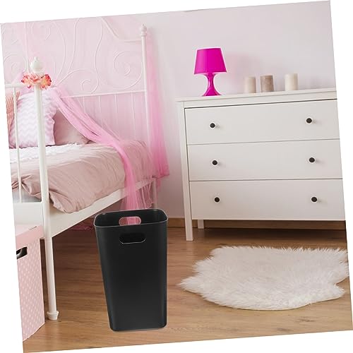 Caneca de basura rectangular negra para cocina y baño miniatura 4