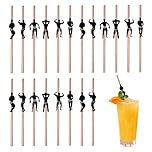 Hen Party Straws – 24 PCS Gold Paper Straws with Dancer Designs, Fun & Naughty Hen Party Accessories for Hen Do Decorations, Bridal Shower, Girls Night Out