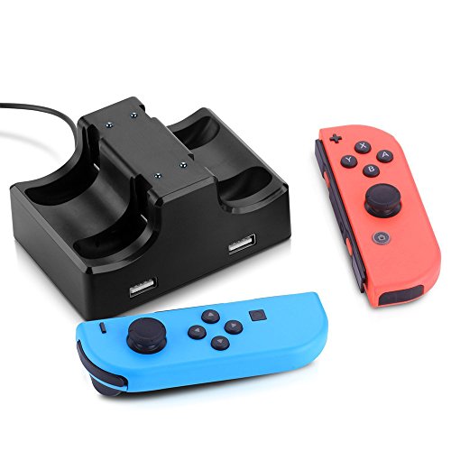 Caricabatterie per Nintendo Switch Forepin® 4 in 1...