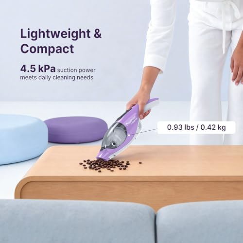 Image of Shop-Vac DolphPower Handheld Vacuum, 4500 Pa Cordless Mini Vacuum, Purple