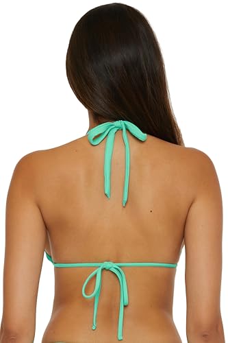 BECCA Women's Modern Edge Triangle Bikini Top, Adjustable, Tie Back, Swimwear Separates3