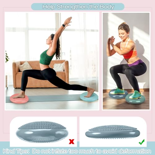 Image of Amylove 6 Pcs Wiggle Seat Inflated Wobble Cushion for Sensory Kid 13 Inch Balance Disc Kids Flexible Seating Exercise Sensory Pad Chair Cushion for Classroom Office School(Morandi)