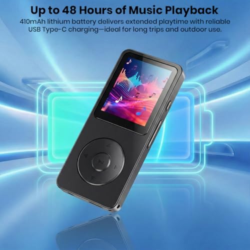Image of AUDIOCULAR M61 MP3 Player with Bluetooth 5.3, Built-in Speaker, FM Radio, 16 /32GB Integrated SD Card Storage (Up to 128GB), Type-C Charging