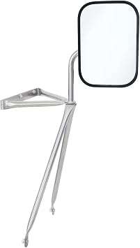 United Pacific 60039 Stainless Steel Swing Away Mirror for Trucks, Vans, RVs, Campers, Extendable to 15", Double Strength Tubing - One Mirror