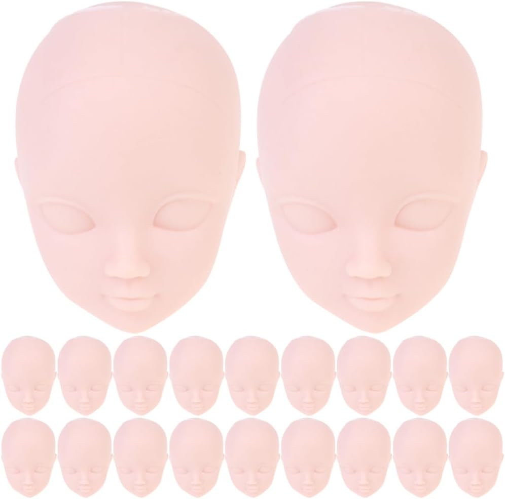 COHEALI Miniature Doll Heads 1.96 Inch Plastic Doll Making Parts for Diy Crafts Practice Makeup and Repair Accessories