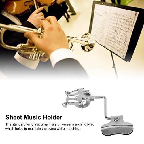 Tgoon Trombone Lyre Flip Folder, Lyre Instrument Accessories Keep The Book Open Sheet Music Holder, Small and Portable Trombone Marching Lyre Flip Folder for Music Practice