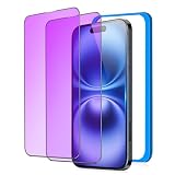 【ブルーライトカット】 iPhone16 / iPhone15 用 ガラスフィルム ブルーライト アイフォン16/アイフォン15 対応 フィルム 液晶 保護 強化ガラス 【全面保護/高透過率/耐衝撃/気泡ゼロ/貼り付け簡単/ガイド枠付き/2枚セット】