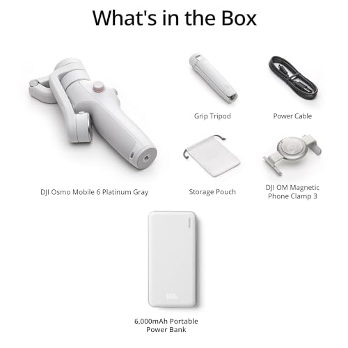 Image of DJI Osmo Mobile 6 Smartphone Gimbal (Platinum Gray) with Wireless Phone Gimbal Accessory