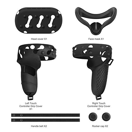 Vakdon 5in1 Full Body Beschermende Grip Cover & Head Cover Skin & Face Siliconen Cover Case voor Oculus Quest 2 VR Shell… - Image 8