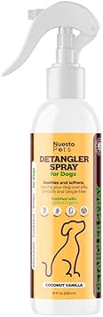 Pets Detangler & Conditioner Spray for Dogs | Reduce Shedding, Eliminate tangles & Soothe Sensitive Skin | Pet Moisturizer w/Aloe, Almond & Lavender | Hypoallergenic Formula