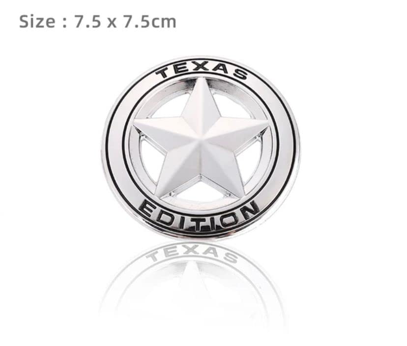 Image of Emblems for Car & Bike Metal Lo.go and Grill Me.tal Lo.go, Auto Accessories for Car Emblem 3D Badge Auto Racing Sport Sticker Grand Tourer Decal. (Texas Edition Chrome Black Sticker.)