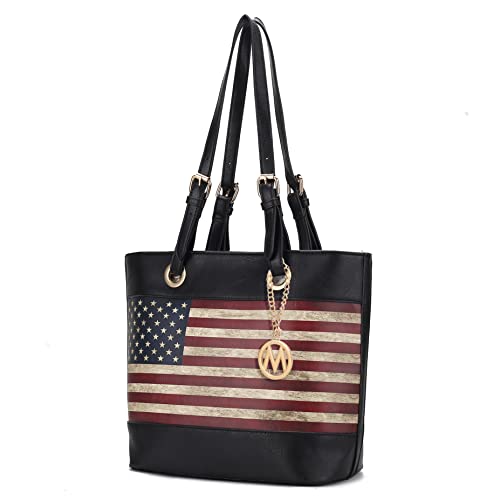 Image of MKF Collection USA Tote Shoulder Bag for Women Vegan Leather Patriotic Handbag, Lady American Flag Satchel Purse by Mia K