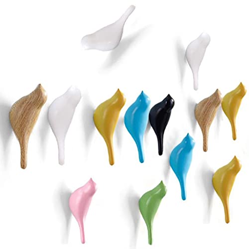 Image of Home Decorative Resin 3D Bird Coat Hooks Bag Hanger Wall Mount White | Household Supplies & Cleaning | Home Organization | Hooks & Hangers