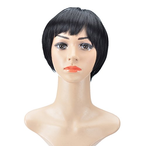 Kamo Human Hair Straight Bob Short Wigs for Woman,fresh and Supple,Black