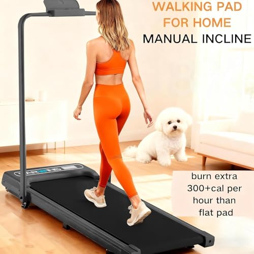 BARWING Foldable Walking Pad Treadmill with Handle, Brushless Motor