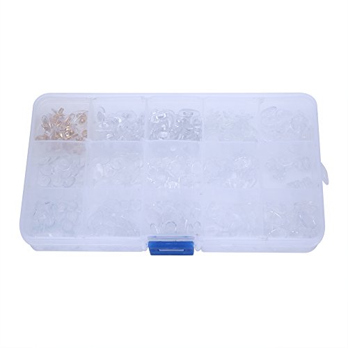 300pcs pauts nez enois, taux neus de silicone, lunettes à visser les verres d'outil de réparation d'accessoires doux (15 valeurs)