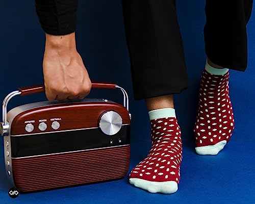 Image of DYNAMOCKS Men's and Women's Combed Cotton Ankle Length Socks (Pack of 6) (Multicolour, Free Size)