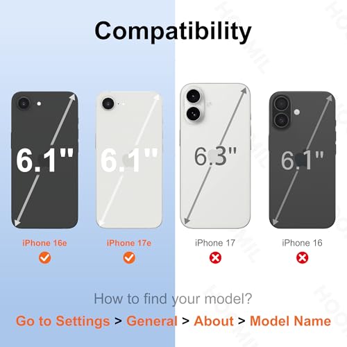 Image of HOOMIL Case for iPhone 16e and iPhone 17e, Anti-Yellowing, Clear