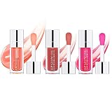 3 Pcs Plumping Lip Oil, Hydrating Lip Glow Oil, Plumping Lip Gloss, Tinted Lip Oil Balm, Long Lastin
