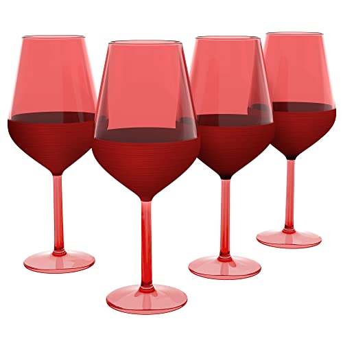 Rakle Wine Glasses Set Of 4 – Luxury Matte Red Wine Glasses – 16.5Oz Glass Set Ideal For Special Events, Themed Parties, Dinner Table, Everyday Use – Modern And Elegant Design #TOP5